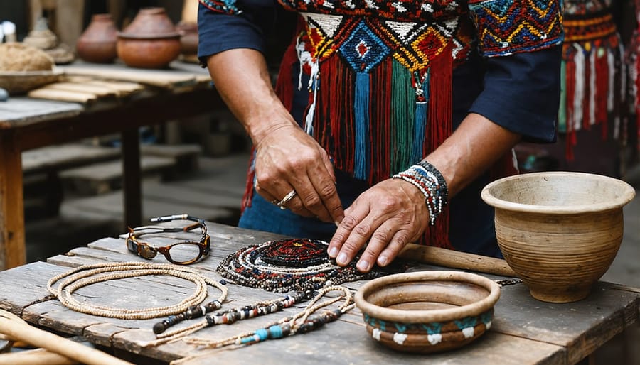 Artisan handcrafting accessories in a workshop, showcasing the support of small businesses